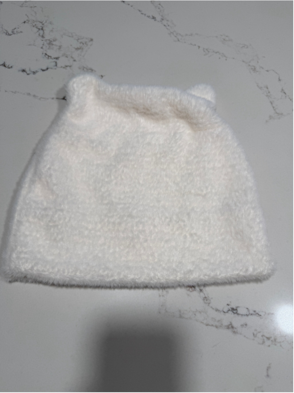 NEW Women's Faux Fur Cat Ear Beanie Hat One Size White